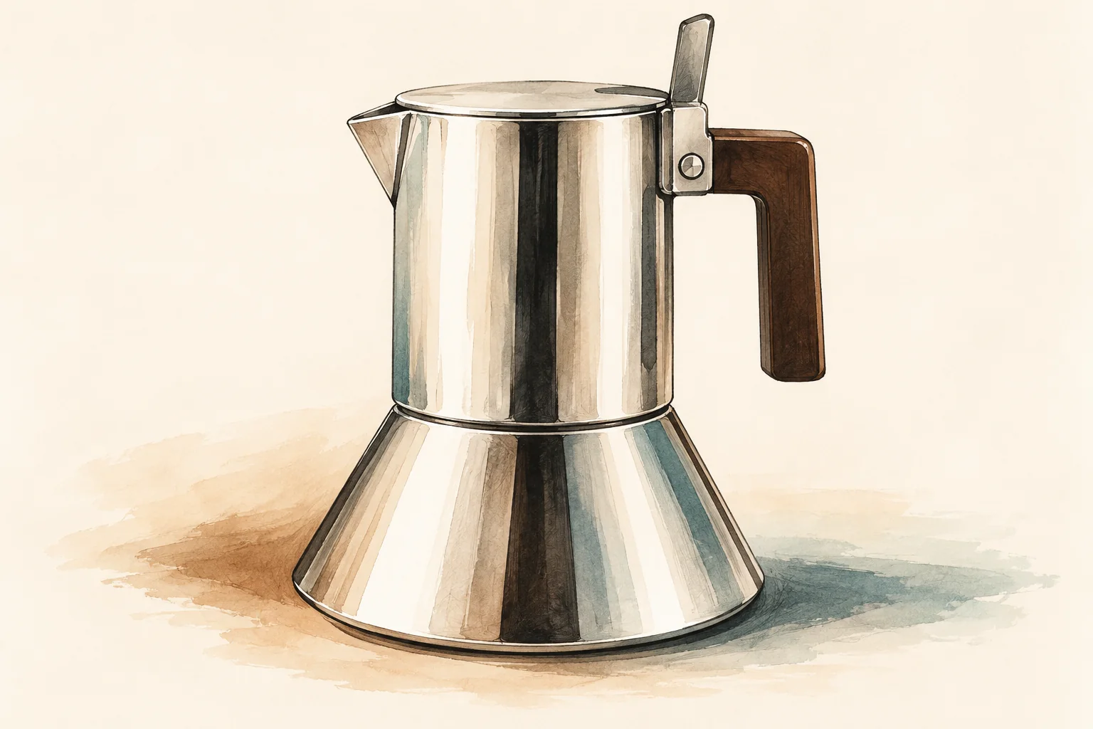 Editorial illustration for the Alessi 9090 size guide