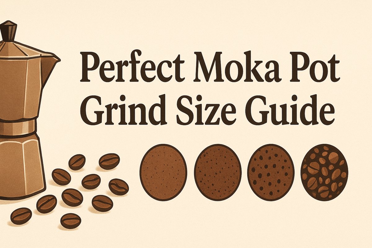 Close-up of coffee grounds, showing the ideal grind size for a moka pot.