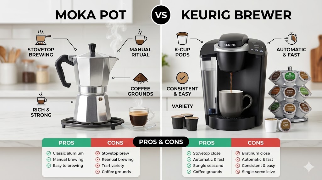 Moka Pot vs Keurig 2025: Which Makes Better Coffee?